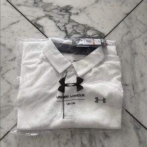 FINAL SALE 🏷️ Under Armour Men's White Polo with Black Logo